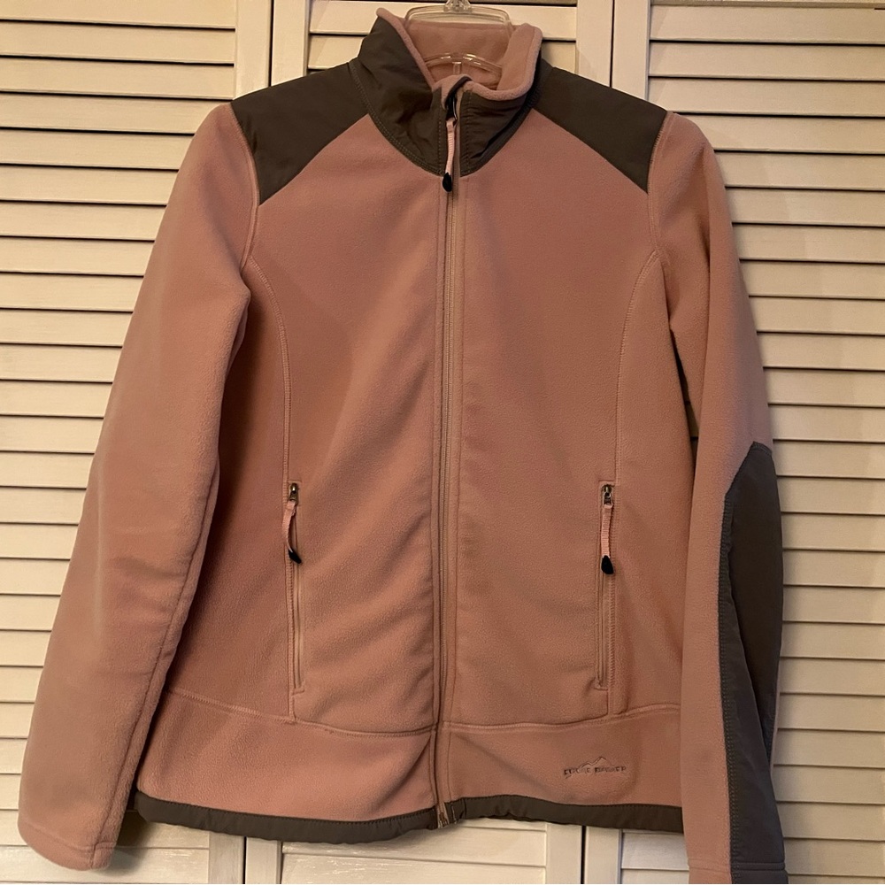 Eddie Bauer fleece jacket. Pink and gray in great condition in smoke free home - Picture 2 of 5